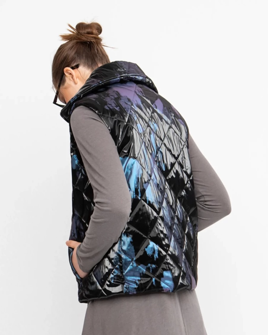 ALEMBIKA Women's Ozai N Ku Faux Puffer Vest - Black Winter Fashion Jacket