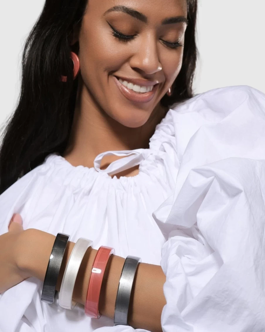 ALEMBIKA Women's Minimalist Coral Bangle Bracelet - Elegant & Simple Design