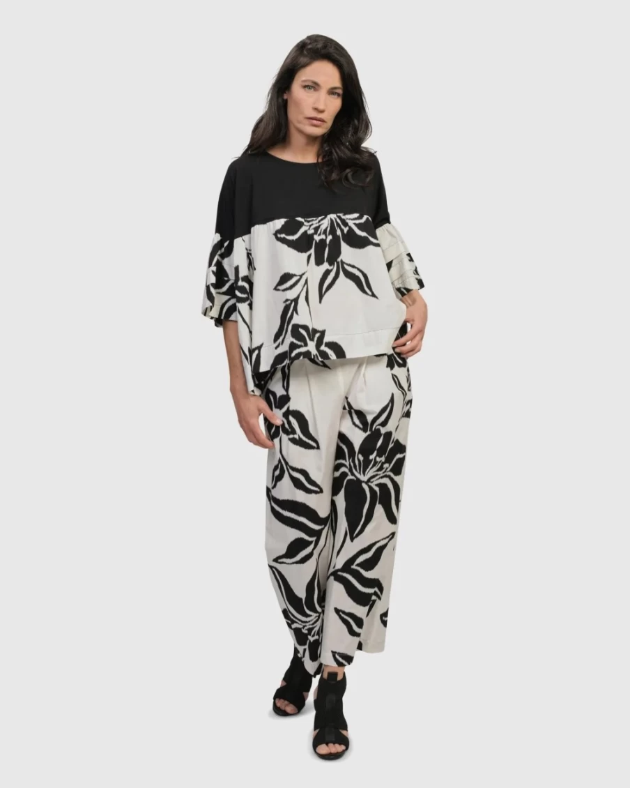 ALEMBIKA Women's Botanica Cha Cha Top - Floral Print Blouse for Women