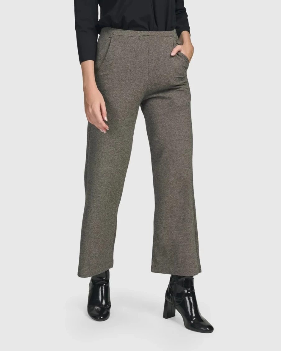 ALEMBIKA Women's Essential Cropped Pants in Fog - High-Waist Comfort Fit