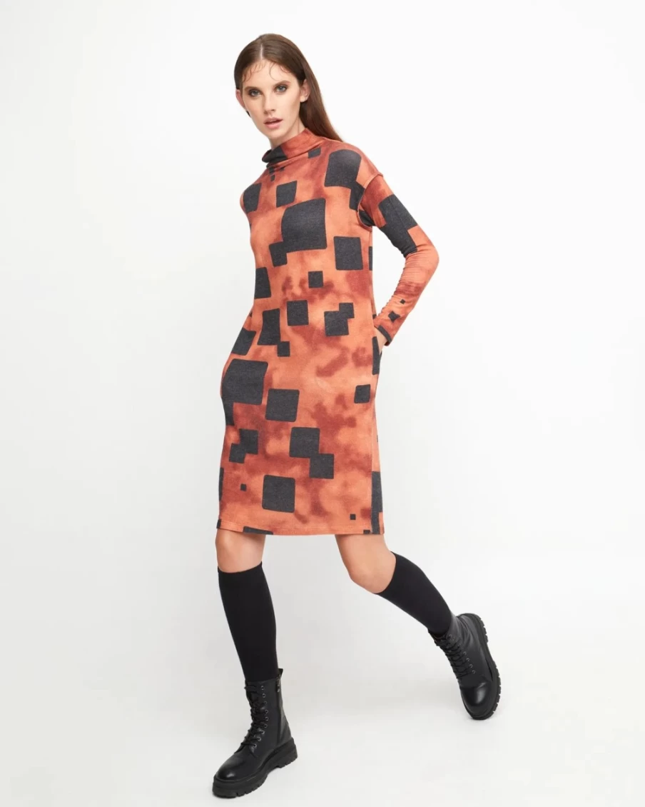 ALEMBIKA Women's Ozai N Ku Fanzine Midi Dress in Paprika