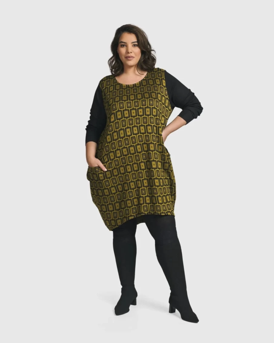 ALEMBIKA Women's Chartreuse Cocoon Tunic - Dynamite Days Boho Chic Top