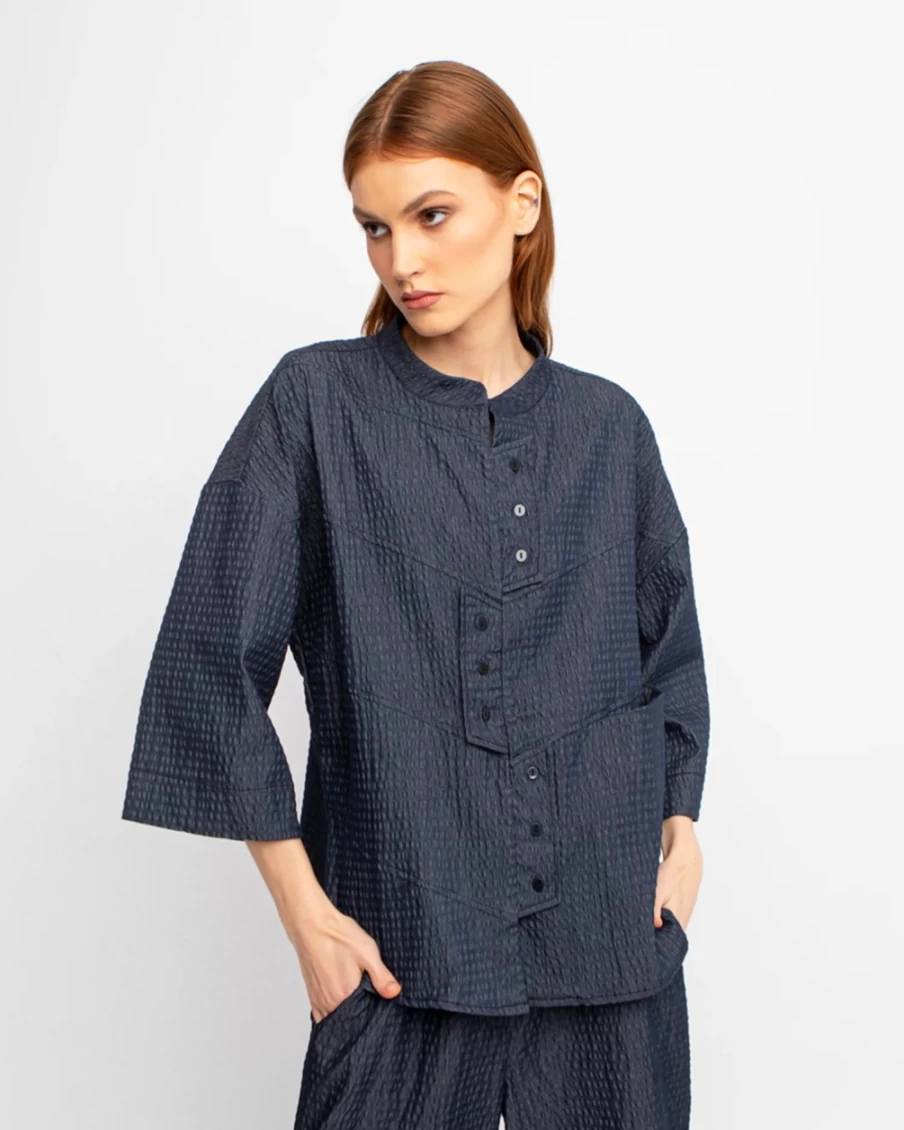 ALEMBIKA Women's Ozai N Ku Bowie Textured Denim Jacket