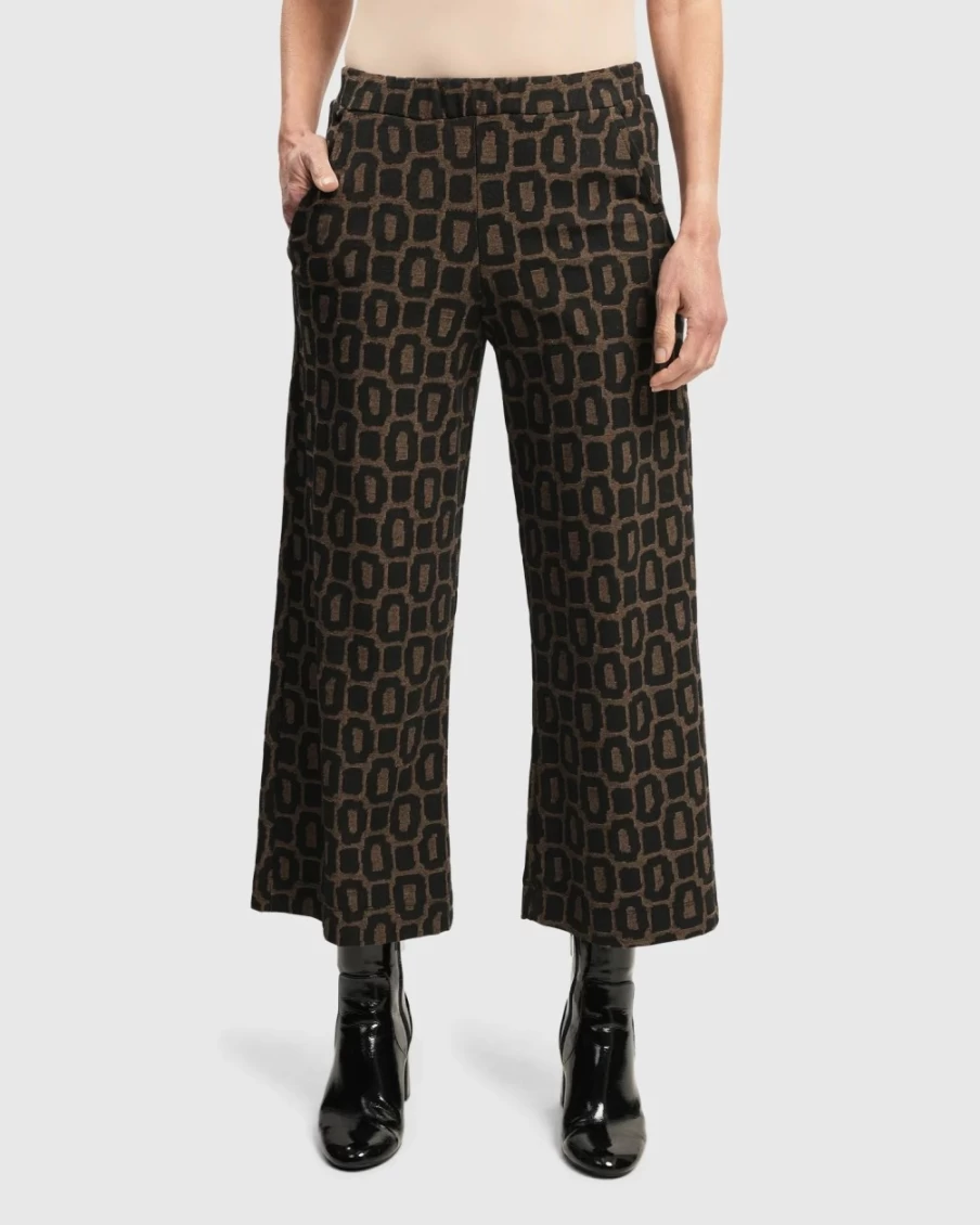 ALEMBIKA Women's Straight Leg Pants - Dynamite Days Coffee Brown Casual Trousers