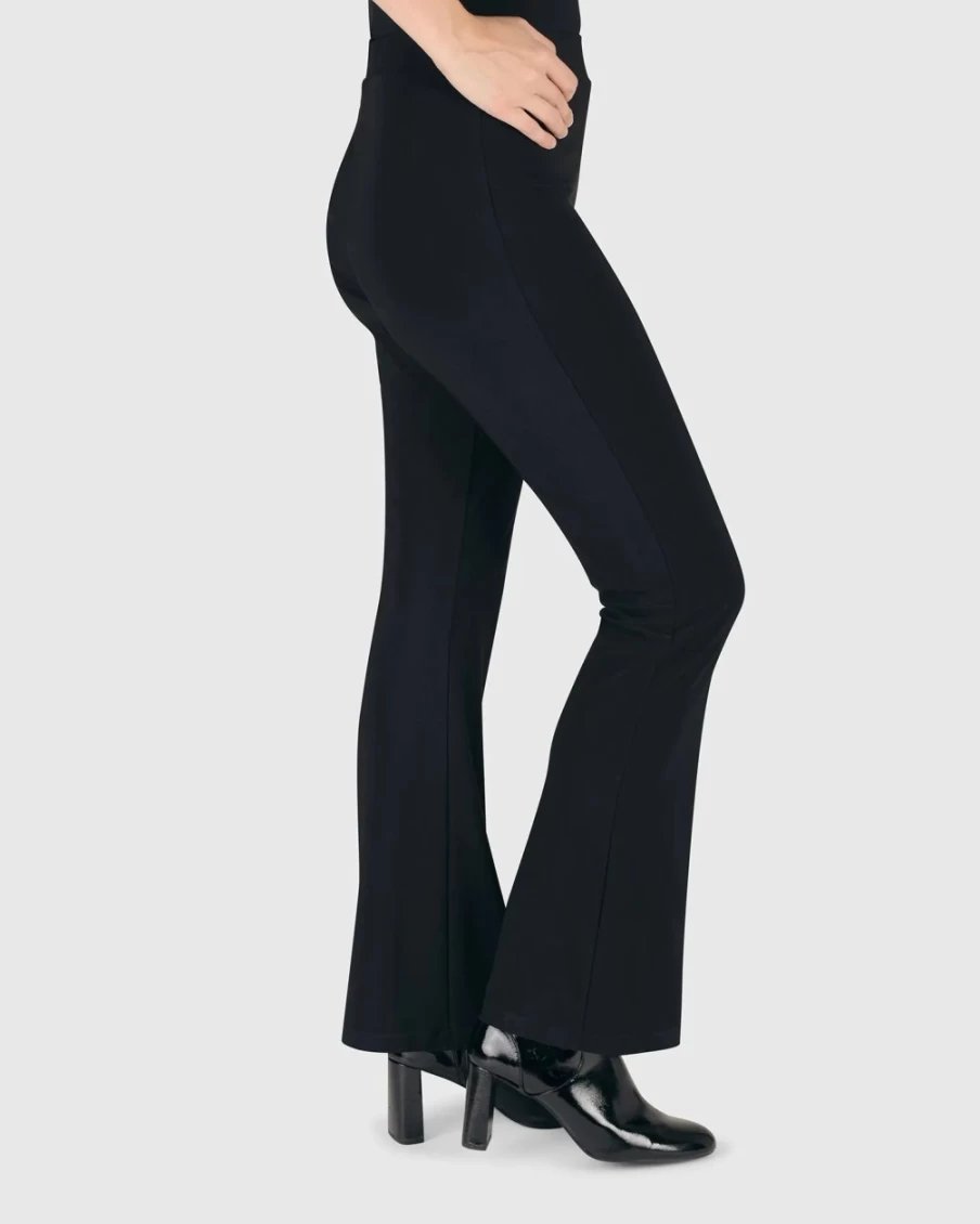 ALEMBIKA Women's Bootcut Leggings - High Waisted Stretchy Yoga Pants for Comfort & Style, Black