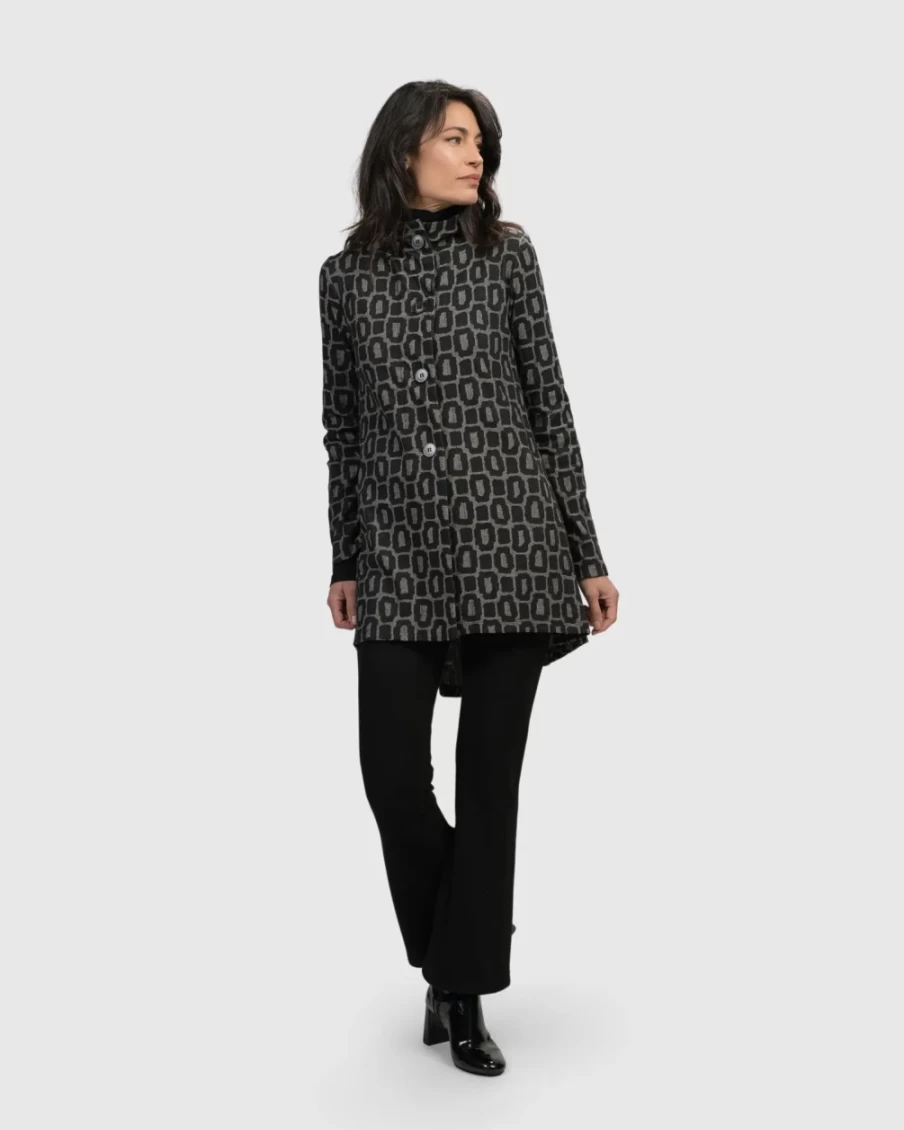 ALEMBIKA Women's Stone-Colored Hi-Lo Boutique Jacket for Stylish Layering
