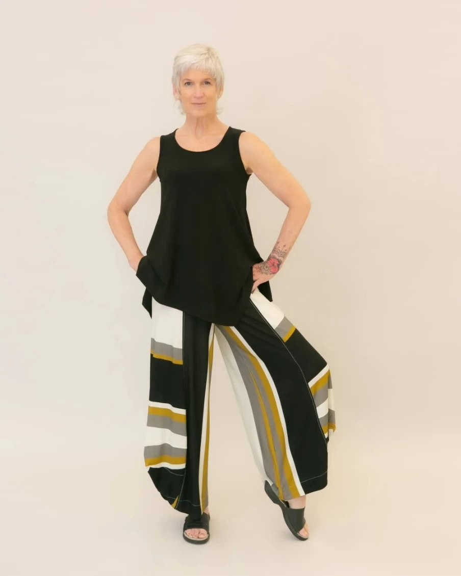 ALEMBIKA Women's Marla Punto Striped Pants - Comfortable & Stylish Casual Trousers