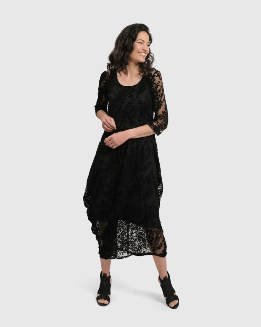 ALEMBIKA Women's Racey Lacey Drape Dress - Elegant Lace Design for Stylish Outfits