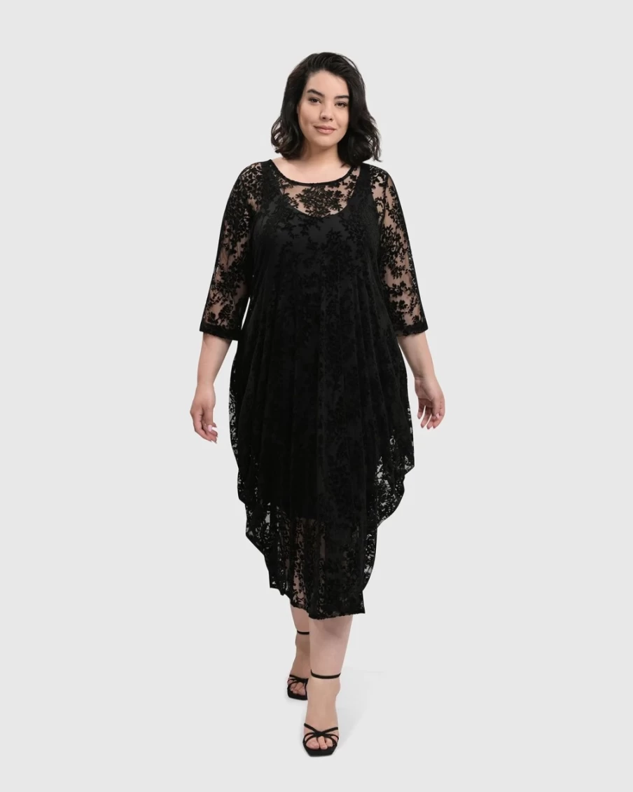 ALEMBIKA Women's Racey Lacey Drape Dress - Elegant Lace Design for Stylish Outfits