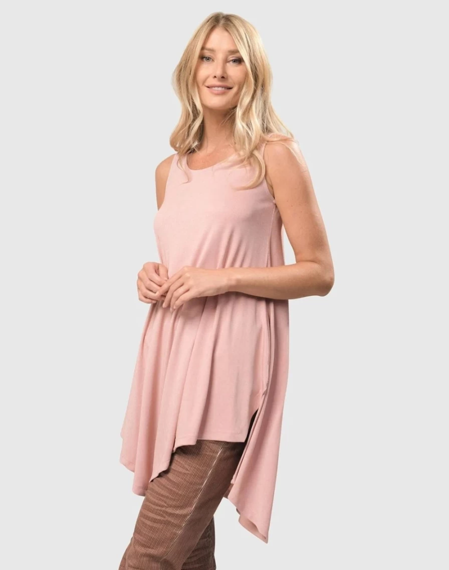 ALEMBIKA Women's Blush Cupro Essential Joy Sleeveless Tunic Top