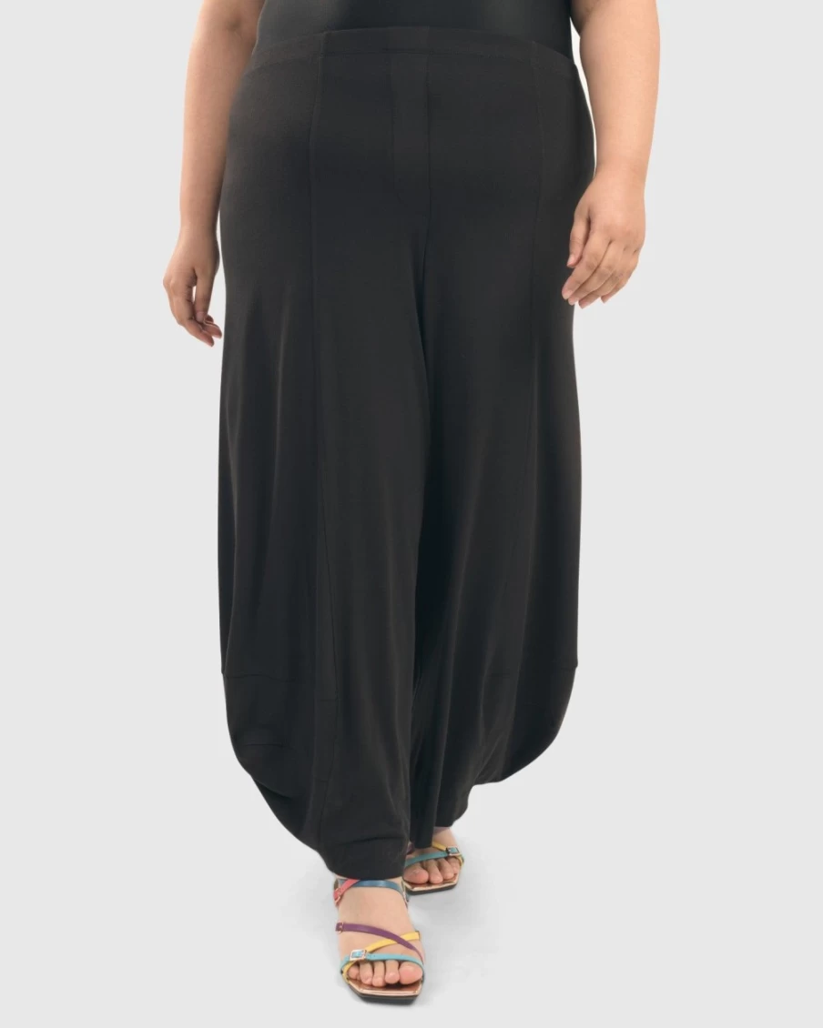 ALEMBIKA Women's Everyday Punto Pants - Comfortable Black Casual Trousers for Women
