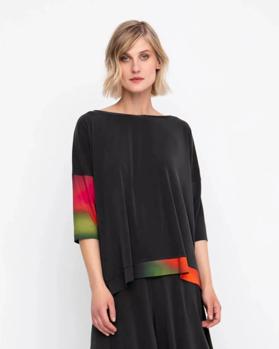 ALEMBIKA Women's Ozai N Ku Northern Lights Boxy Top for Fall Season