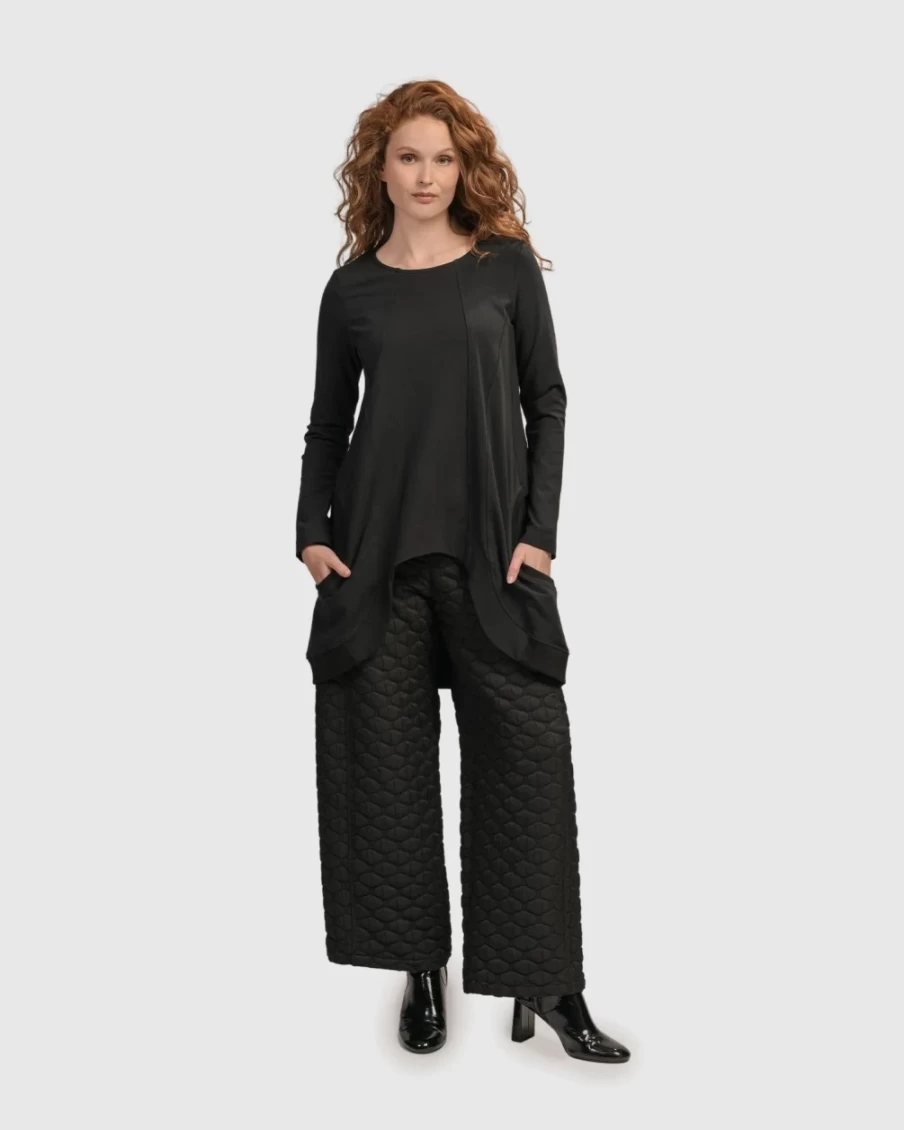 ALEMBIKA Women's Urban Maestro Top - Stylish Black Blouse for Modern Fashion