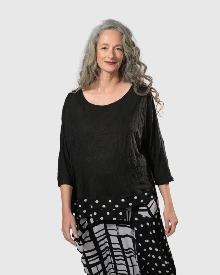 ALEMBIKA Women's Slay The Day Crinkle Knit Top - Stylish Comfort for Everyday Wear