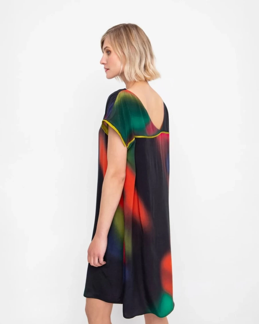ALEMBIKA Women's Ozai N Ku Northern Lights Shift Dress for Fall - Elegant Seasonal Style