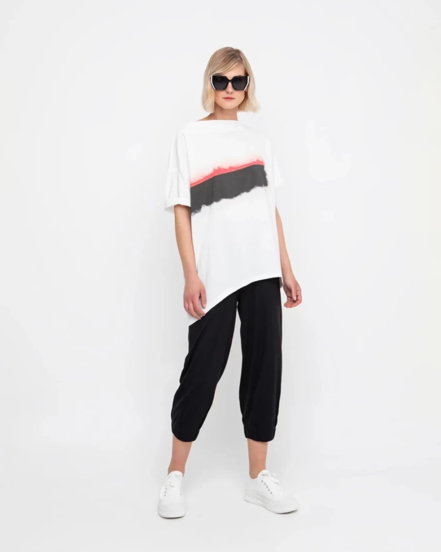 ALEMBIKA Women's Ozai N Ku Asymmetrical Tee - Horizon Design Fashion Top