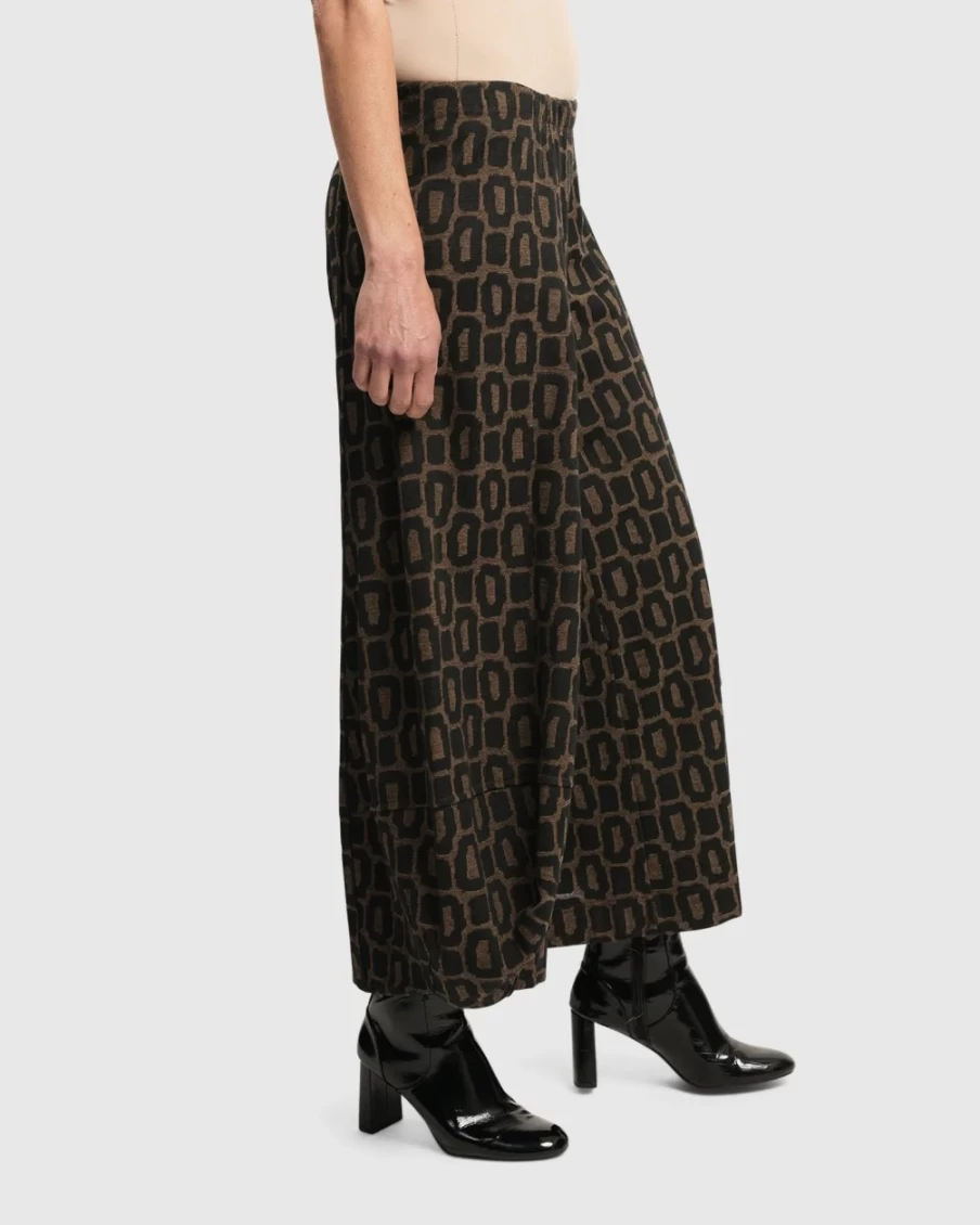 ALEMBIKA Women's Dynamite Days Punto Pants in Coffee - High Waisted Casual Trousers