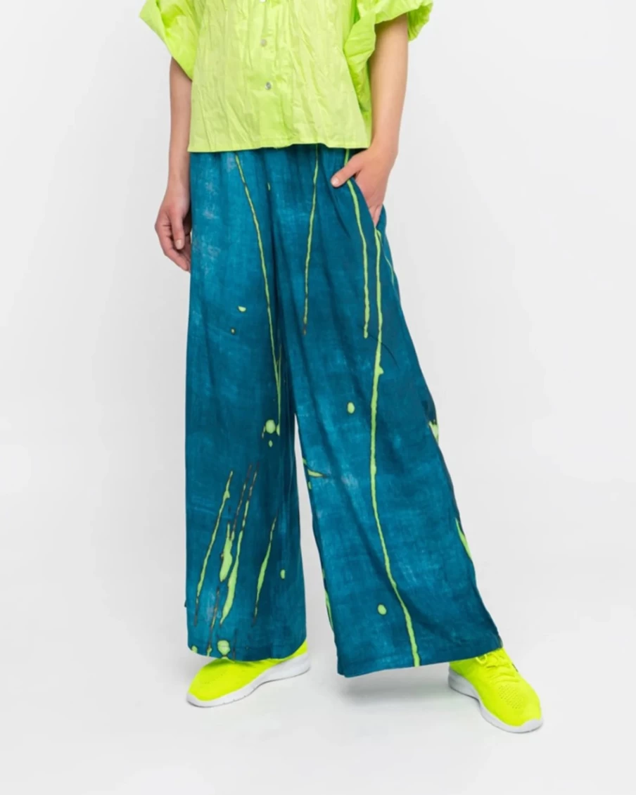 ALEMBIKA Women's Ozai N Ku Breeze Pants - Lightweight Ocean Blue Travel Trousers