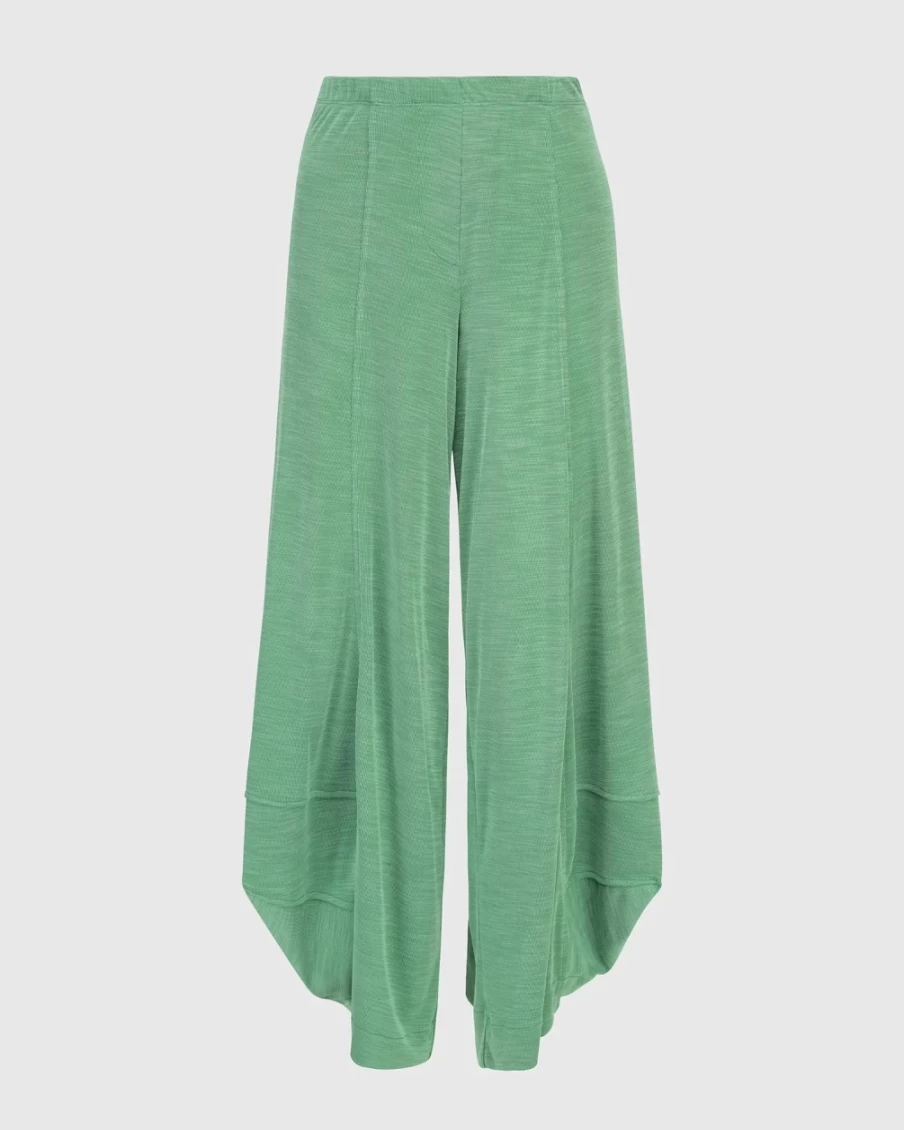 ALEMBIKA Women's Morning Dew Punto Pants in Green - Comfortable & Stylish Casual Trousers