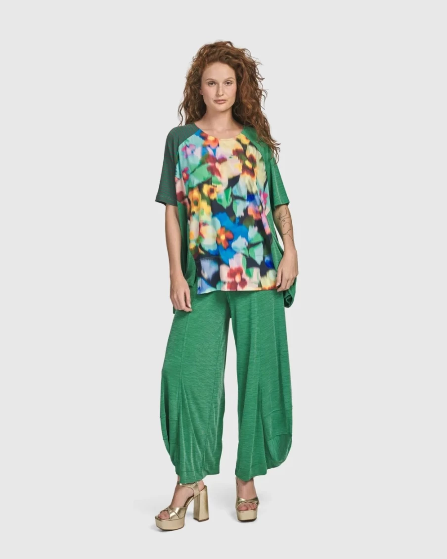 ALEMBIKA Women's Morning Dew Punto Pants in Green - Comfortable & Stylish Casual Trousers
