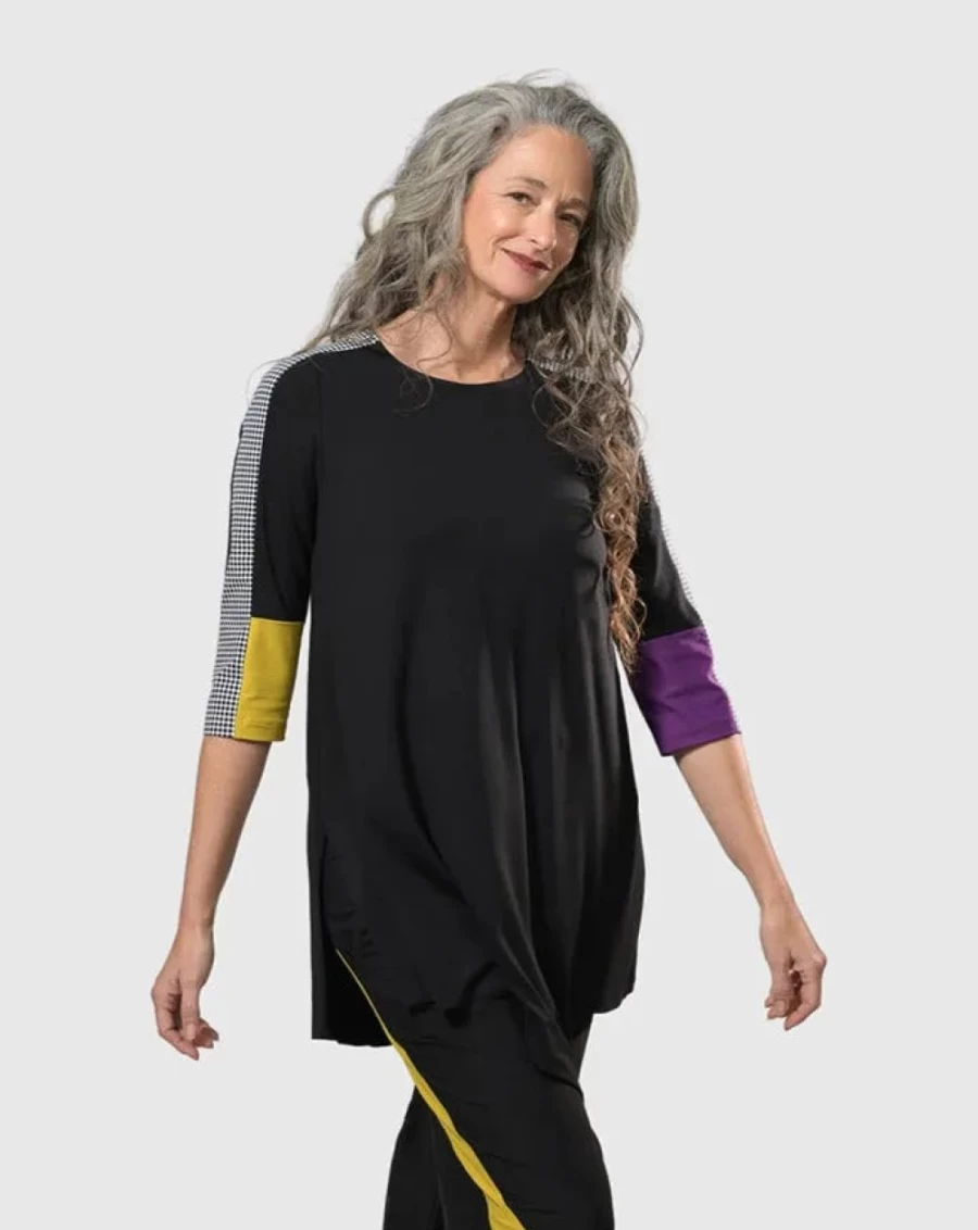 ALEMBIKA Women's Sydney Tunic Top - Multi-Color Flowy Blouse for Casual Wear