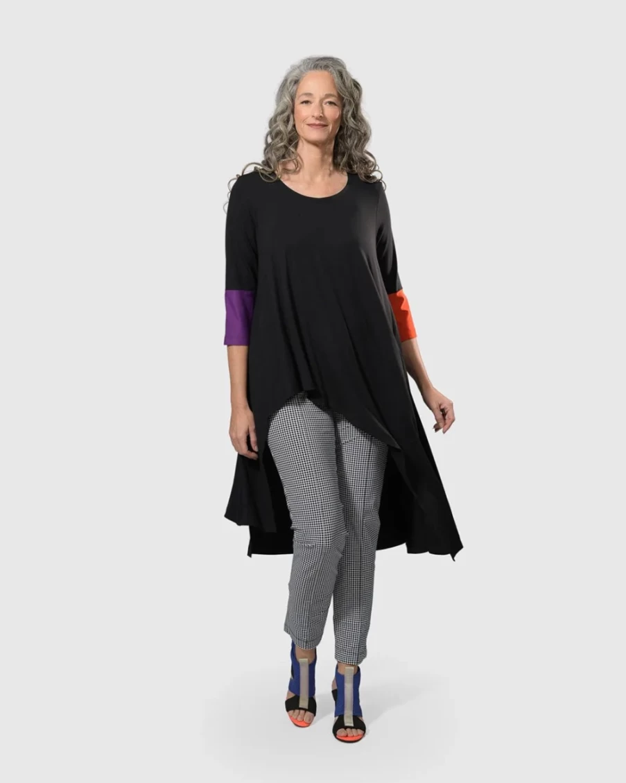 ALEMBIKA Women's Belinda Hi-Lo Tunic Top - Multi-Color Casual Blouse for Women