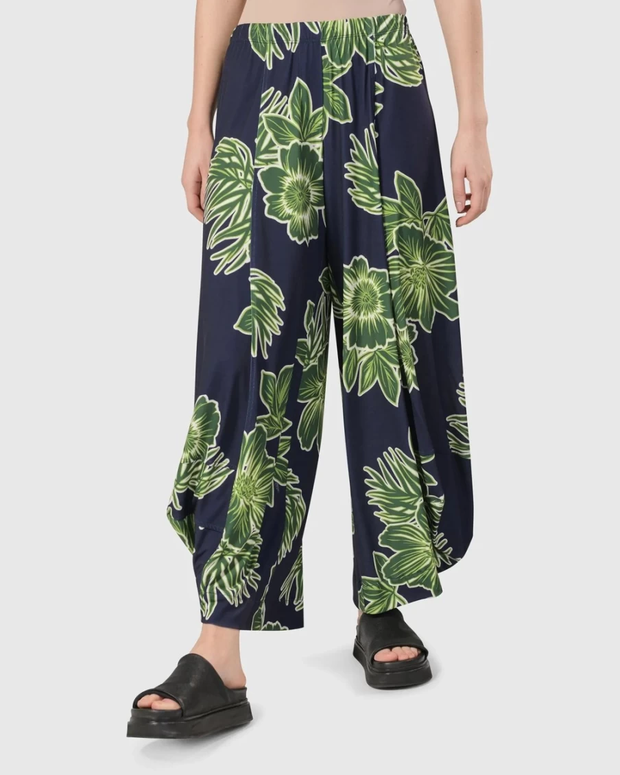 ALEMBIKA Women's Paradise Punto Pants in Royal Blue and Green