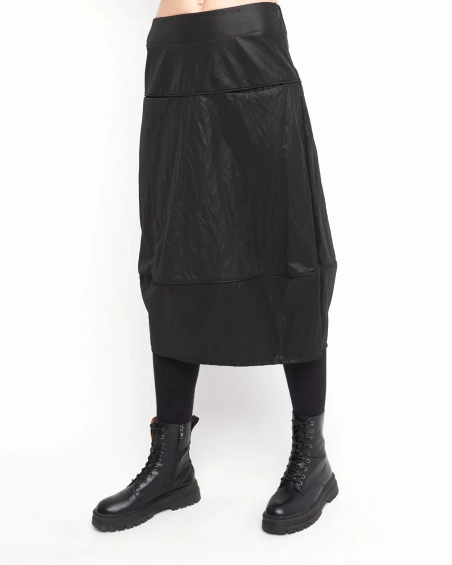 ALEMBIKA Women's Jazzy Midi Skirt in Black - Ozai N Ku Style Elegance