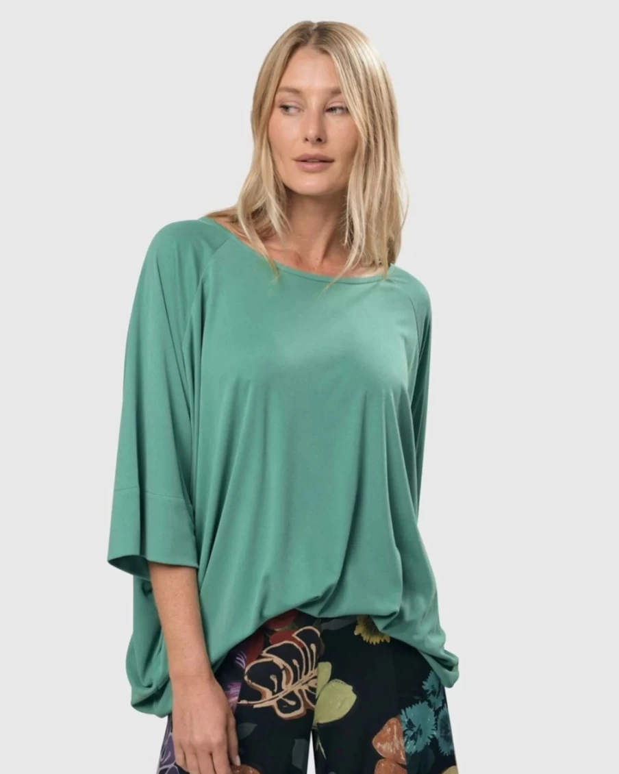ALEMBIKA Women's Seafoam Green Cupro Essential Blouson Top | Comfortable & Stylish