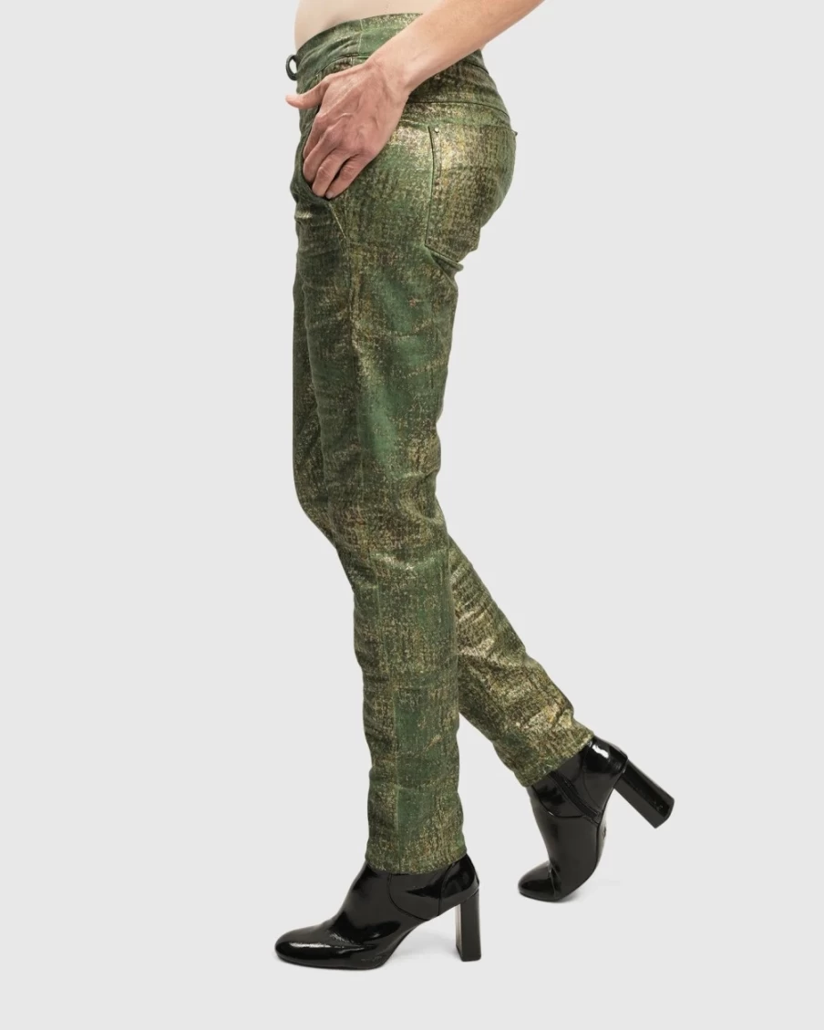 ALEMBIKA Women's Green Iconic Jeans - Stylish & Comfortable Denim Pants
