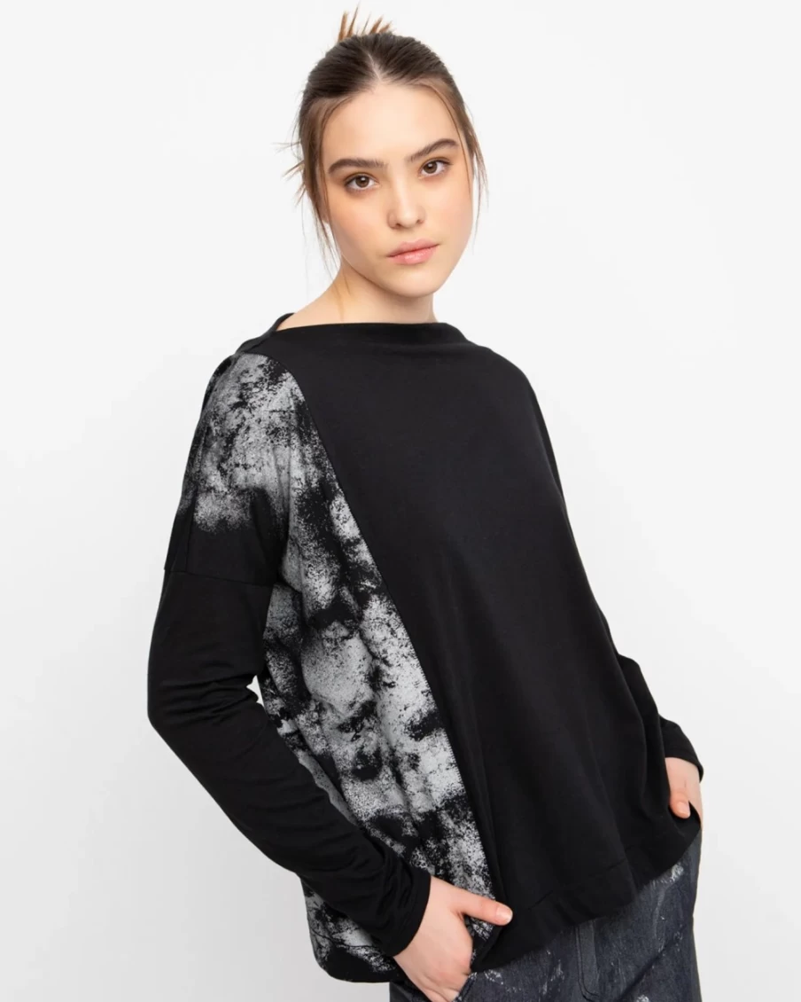 ALEMBIKA Women's Ozai N Ku January Sky Top in Black - Stylish & Comfortable Blouse