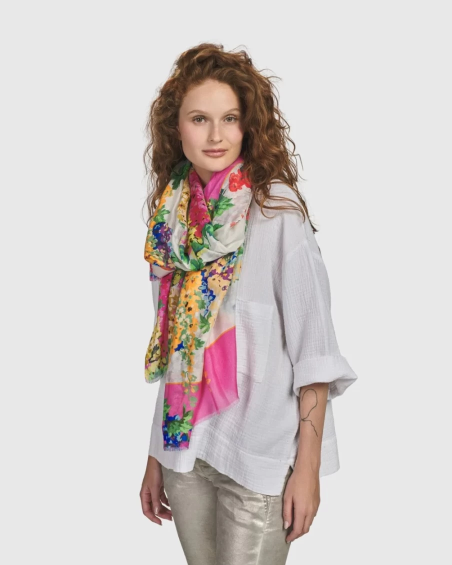 ALEMBIKA Women's Lavender Wisteria Scarf - Soft Floral Print Wrap for Elegant Style