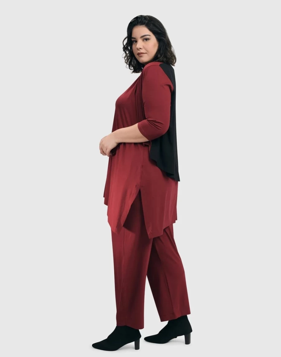 ALEMBIKA Women's Essential Flow Pants in Plum - Comfortable & Stylish Yoga Trousers