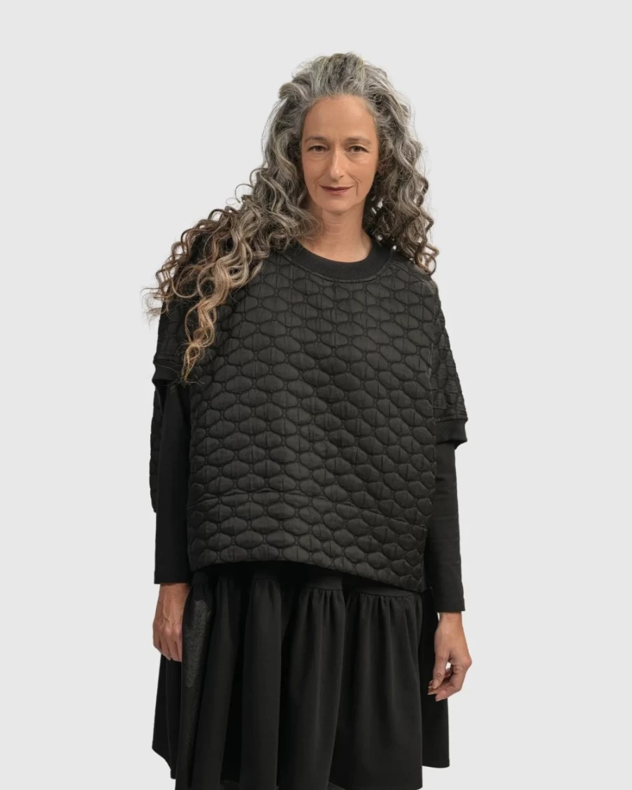 ALEMBIKA Women's Urban Soft Punk Top - Edgy Black Streetwear Shirt