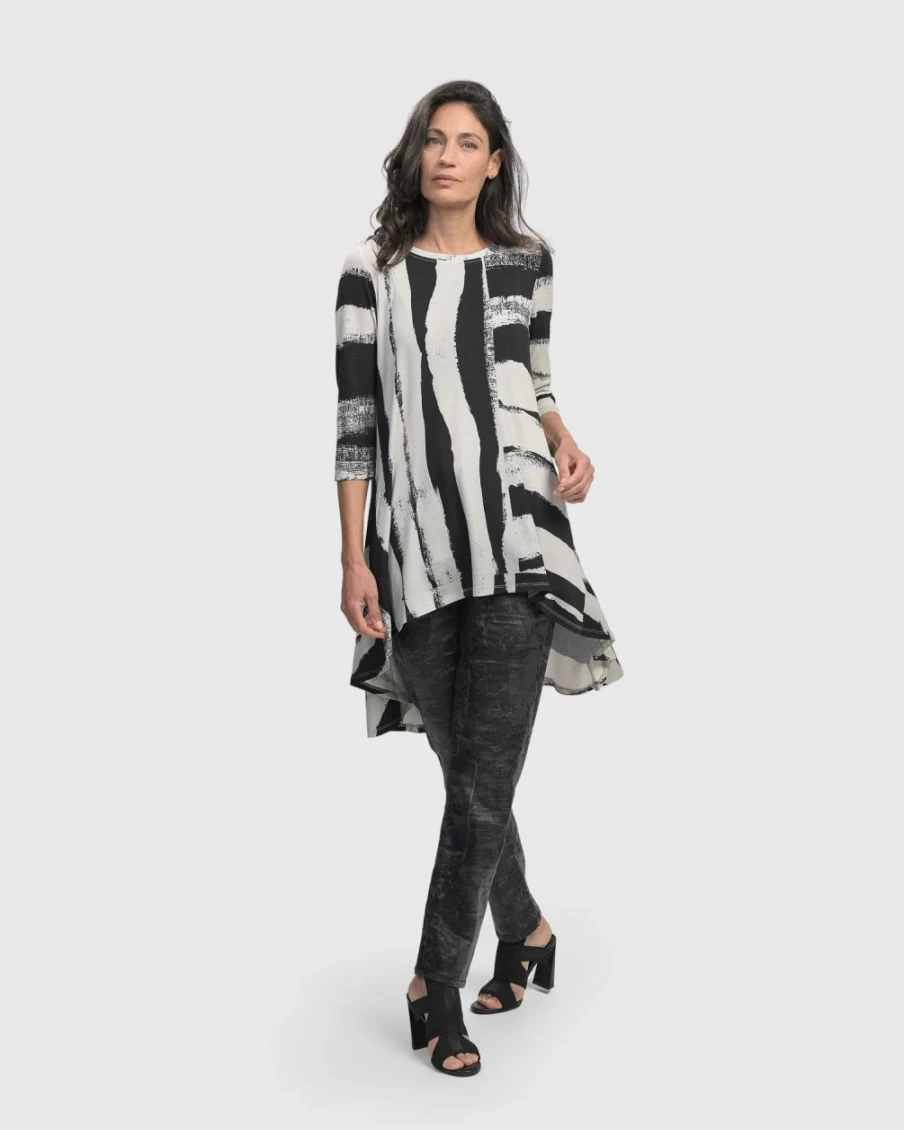 ALEMBIKA Women's Grunge Style Charisma Swing Hi-Lo Tunic Top for Casual Wear