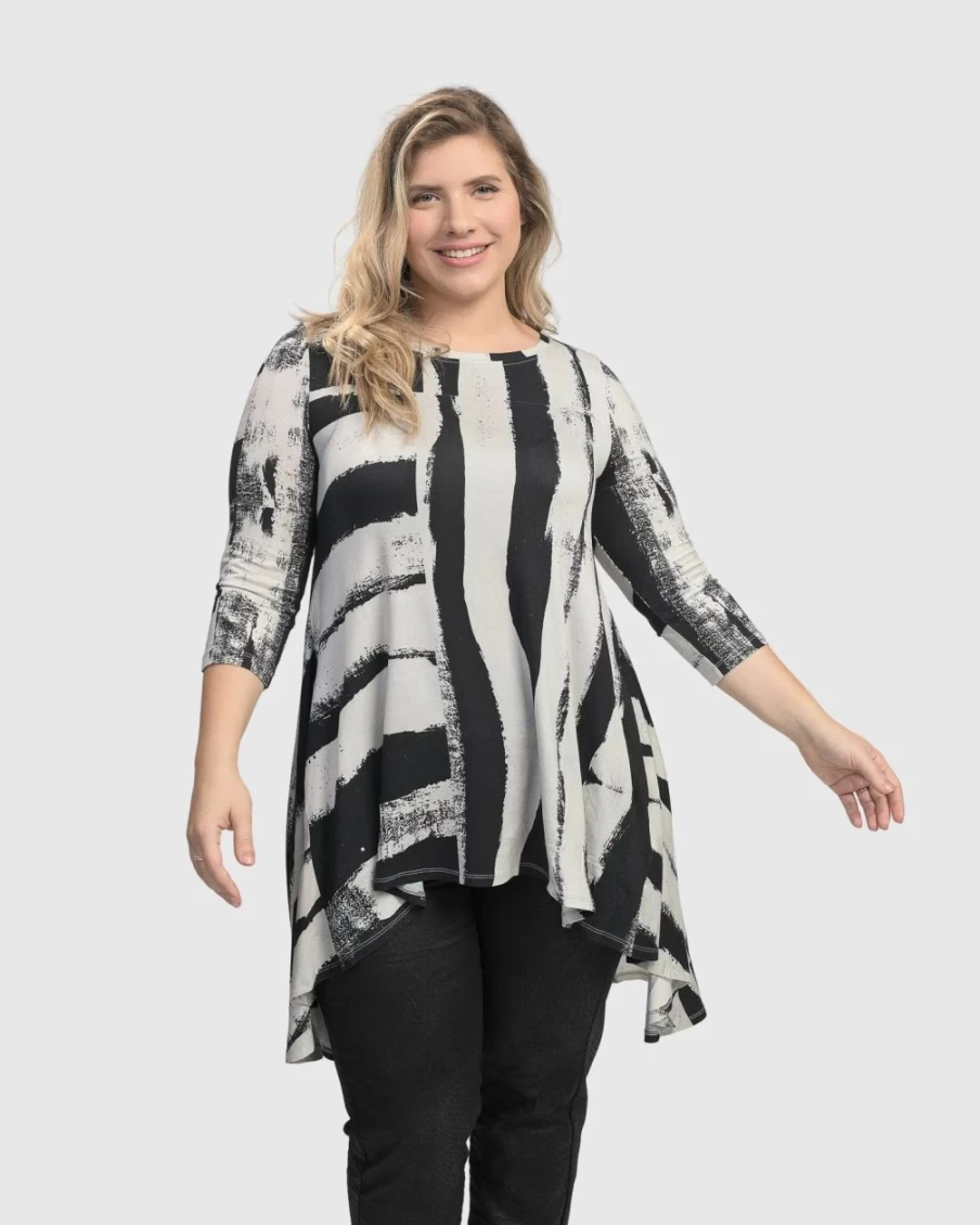 ALEMBIKA Women's Grunge Style Charisma Swing Hi-Lo Tunic Top for Casual Wear