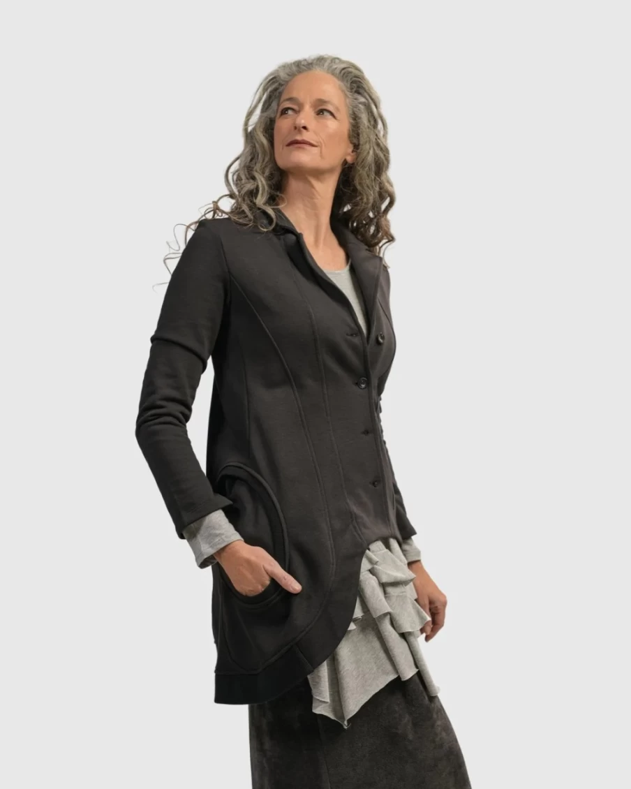 ALEMBIKA Women's Urban Strut MS Jacket - Stylish Black Outerwear for Everyday Elegance
