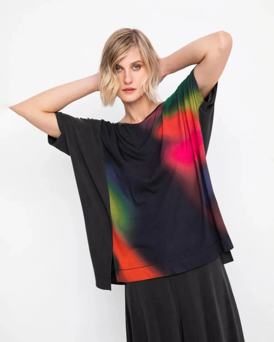ALEMBIKA Women's Ozai N Ku Northern Lights Tee - Fall Collection Cozy Graphic T-Shirt