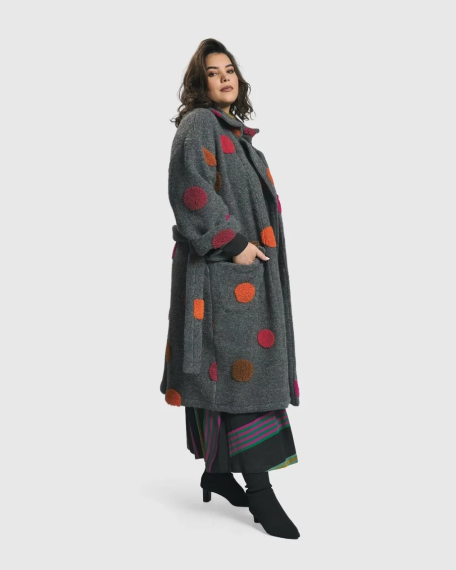 ALEMBIKA Women's Urban Sorbet Everyday Coat with Bubbles Design - Stylish Outerwear for Modern Fashion