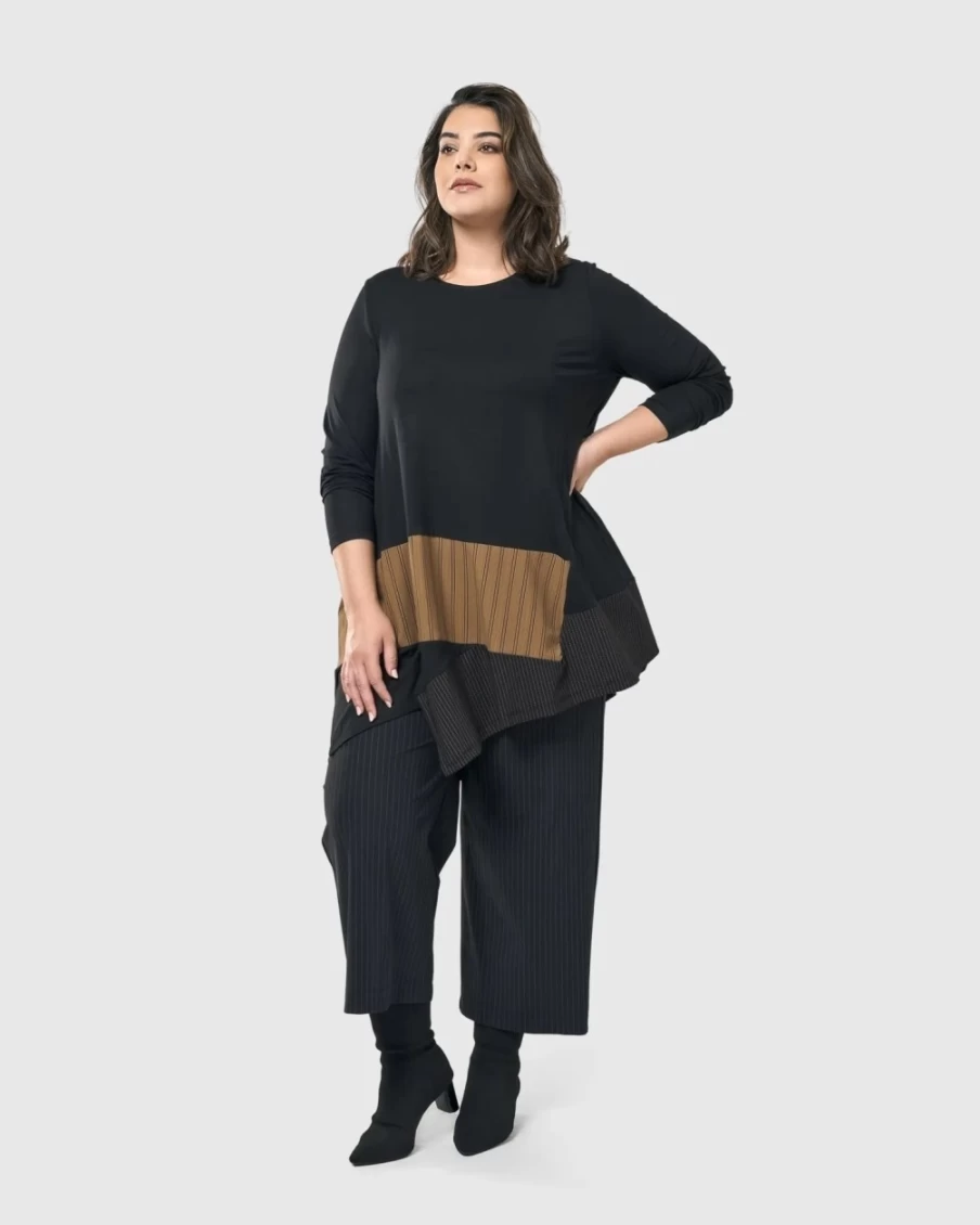 ALEMBIKA Women's Sequoia Swing Tunic Top in Coffee - Flowy Boho Blouse for Women