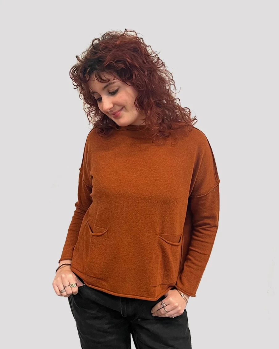 ALEMBIKA Women's Rust-Colored Ozai N Ku Techie Sweater Top
