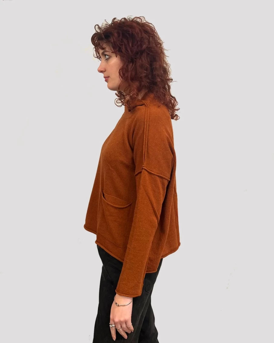 ALEMBIKA Women's Rust-Colored Ozai N Ku Techie Sweater Top