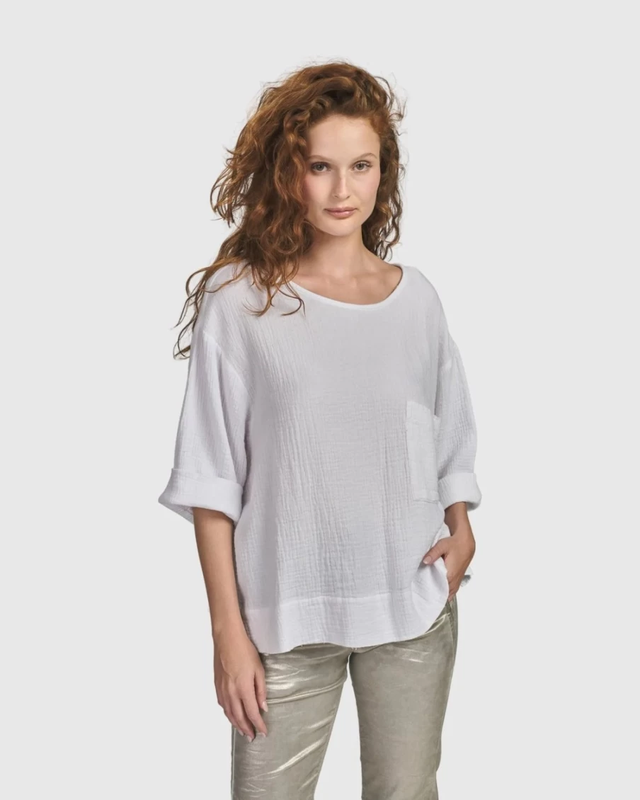 ALEMBIKA Women's Recreation Tee - Comfortable White T-Shirt for Casual Wear