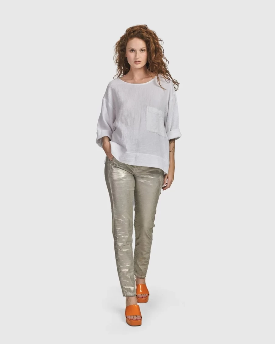 ALEMBIKA Women's Recreation Tee - Comfortable White T-Shirt for Casual Wear