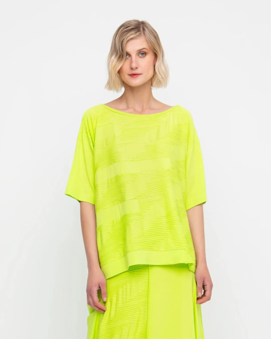 ALEMBIKA Women's Ozai N Ku Racquet Tee - Lime Tennis Top for Women