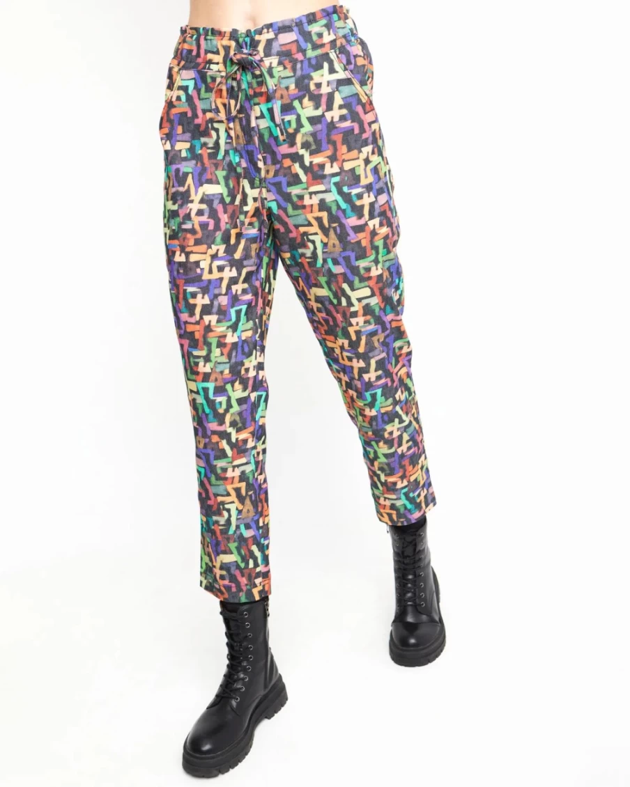 ALEMBIKA Women's Ozai N Ku High-Waisted Crop Pants in Pink Joy - Comfortable & Stylish Boho Chic Trousers