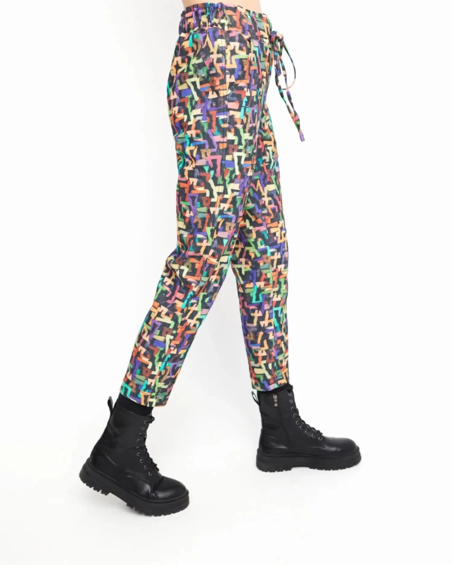 ALEMBIKA Women's Ozai N Ku High-Waisted Crop Pants in Pink Joy - Comfortable & Stylish Boho Chic Trousers